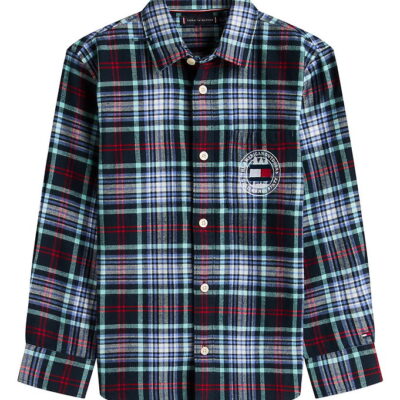 Tommy Hilfiger Skjorte - Graphic Check - Dark Navy/ Check Blue