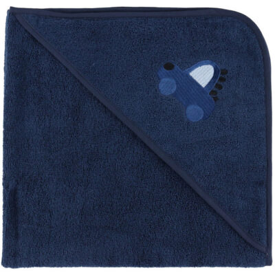 Nørgaard Madsens Babyhåndklæde - 100x100 cm - Navy m. Bil