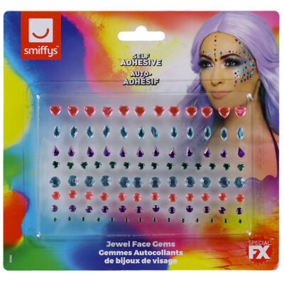 Smiffys Diamantklistermærker Til Ansigtet - 100 Stk. - Pastel Je