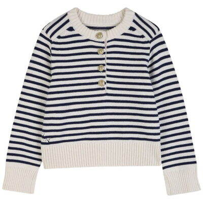 Zadig & Voltaire Bluse - Strik - Navy/Off Whitestribet