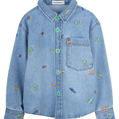 Billieblush Skjorte - Denim - Double Stone m. Surfmotiv