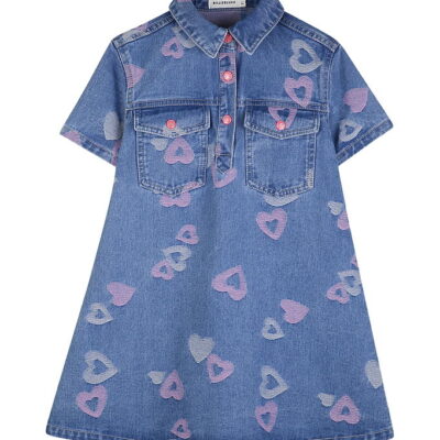 Billieblush Kjole - Denim - Denim Blue m. Hjerter