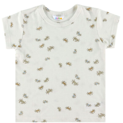 Joha T-shirt - Uld/Silke - Off White m. Krabber