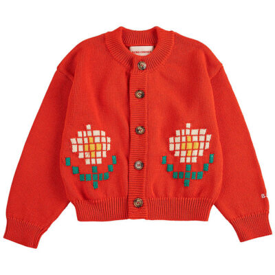 Bobo Choses Cardigan - Strik - Pixel Daisy - Rød