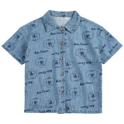 Bobo Choses Denimskjorte K/Æ - Pickle The Dog - Prussian Blue