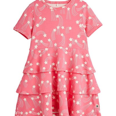 Mini Rodini Kjole - Starfall Aop - Pink