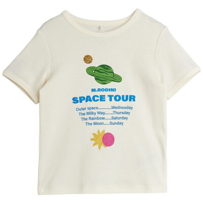 Mini Rodini T-shirt - Space Tour - Off-White