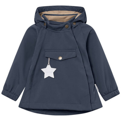 Mini A Ture Softshelljakke m. Fleece - MatWai - Ombre blue