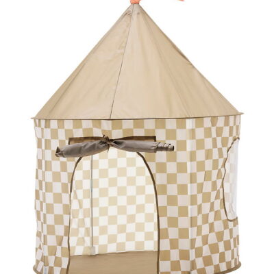 Kids Concept Legetelt - 100x130 cm - Khaki/Hvidternet
