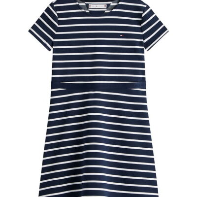 Tommy Hilfiger Kjole - Essential Punto - Dark Night Navy Stripes