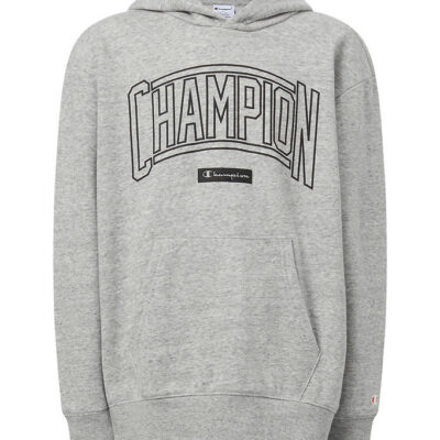 Champion Hættetrøje - Grey Melange m. Logo