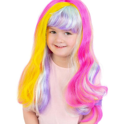 Smiffys Udklædning - Paryk - Unicorn Rainbow