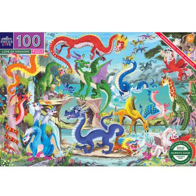 Eeboo Puslespil - 100 Brikker - Dragernes Verden