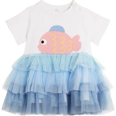 Stella McCartney Kids Kjole - Hvid/Blå