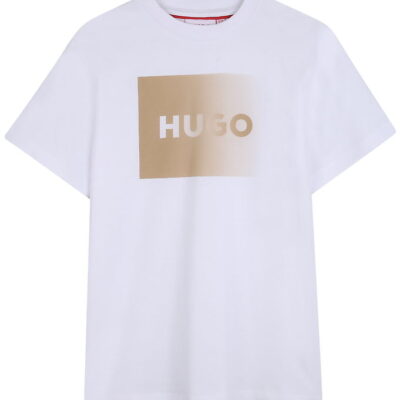 HUGO T-shirt - Hvid m. Beige