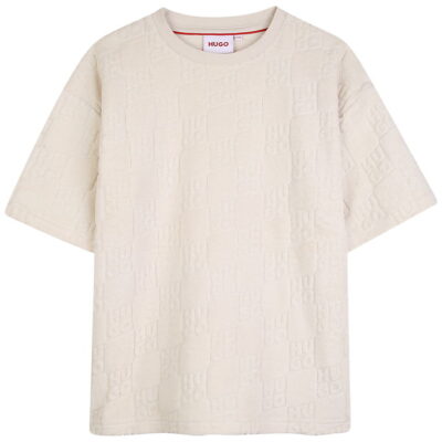 HUGO T-shirt - Frotté - Off White m. Tern
