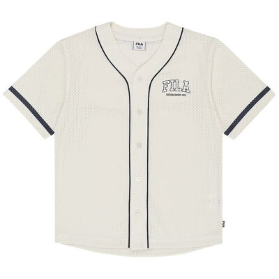 Fila T-shirt - Villanova - Loose Mesh Baseball - Egret m. Logo