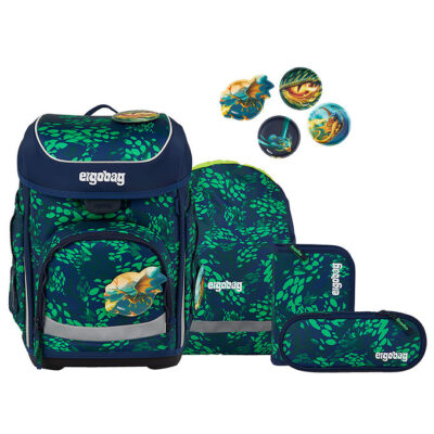 Ergobag Skoletaskesæt - Cubo - Firebear Dragon