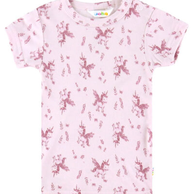 Joha T-shirt - Bambus - Lyserød m. Enhjørninger