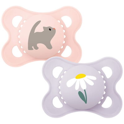 MAM Original Naturgummi Sutter 2-pak 0-6m, Pink