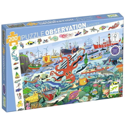 Djeco Puslespil - 200 Brikker - Oberservationspuslespil - Havets