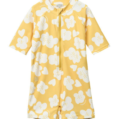 Liewood Badeheldragt - Max - UV40+ - Flower/Lemon Yellow