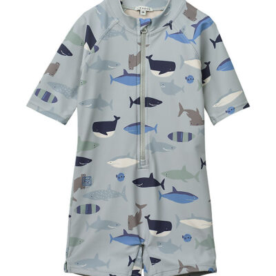 Liewood Badeheldragt - Max - UV40+ - Sharks/Dove Blue