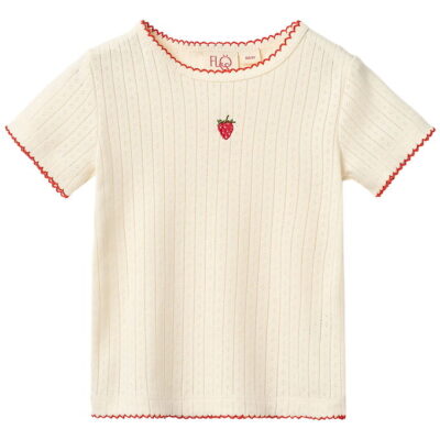 Flöss T-shirt - Flora Pointelle - Gentle Cream