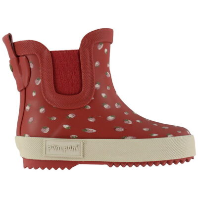 Pom Pom Gummistøvler - Ankel - Strawberry Dot