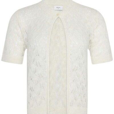 Grunt Cardigan - Strikket - Hulmønster - GrReena - White