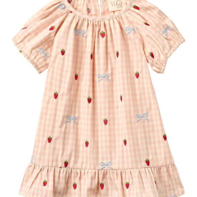 Flöss Kjole - Dolly - Berry/Bow Gingham