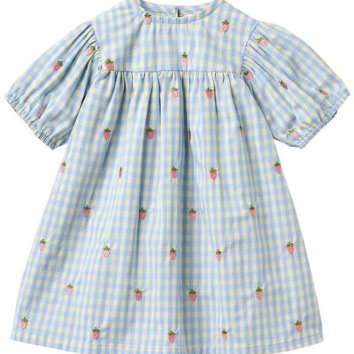 Flöss Kjole - Mille - Sky Berry Gingham