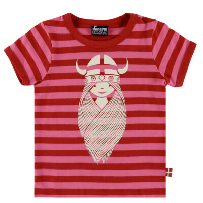 Danefæ T-shirt - Danebasic - Spicy Pink/DK Red m. Freja