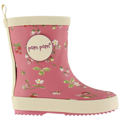 Pom Pom Gummistøvler - Dusty Rose Strawberry