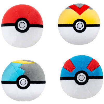 Pokémon Bamse - 10 cm - Pokeball - Assorteret