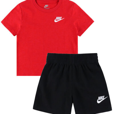 Nike Shortssæt - T-Shirt/Shorts - University Red/Sort m. Logo