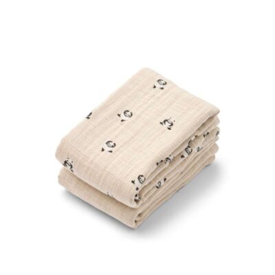 Liewood Lewis Muslin Stofbleer - 2-pak - Mini Panda/Sandy Mix