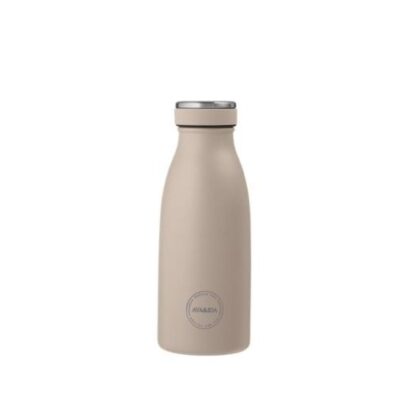 Aya&ida, Drinking Bottle, Drikkeflaske Med Låg, 350 Ml, Cream Beige
