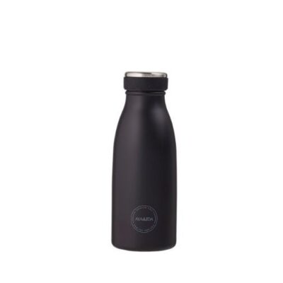 Aya&ida, Drinking Bottle, Drikkeflaske Med Låg, 350 Ml, Matte Black