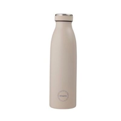 Aya&ida, Drinking Bottle, Drikkeflaske Med Låg, 500 Ml, Cream Beige