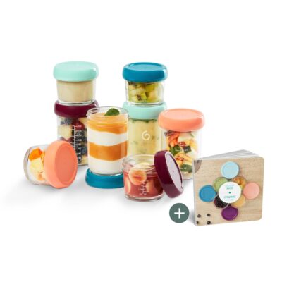 Babymoov - Glass Babybols Multiset - 4x120ml + 4x240ml + Recipe Book