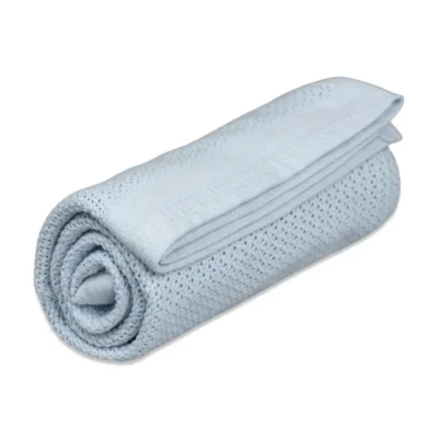Vinter & Bloom Soft Grid Hæklet Babytæppe, True Blue