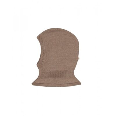 Balaclava I Strik Af 100 % Merino Uld 50/56 Dark Beige