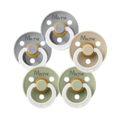 Bibs Colour Night, Str. 2 (6+ Mdr.), Symmetrisk - Latex, Sutter Med Navn , 5-pak