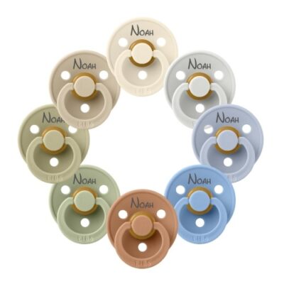 Bibs Colour, Str. 1 (0-6 Mdr.) , Rund - Latex, Sutter Med Navn, 8-pak