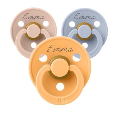 Bibs Colour, Str. 2 (6+ Mdr.), Rund - Latex, Sutter Med Navn