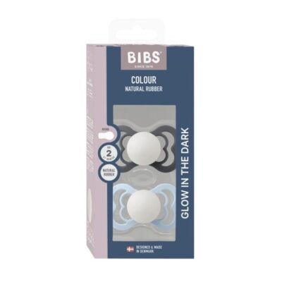 Bibs Supreme Night Glow - 2-pak, Str. 2 (6+ Mdr.), Symmetrisk - Silikone