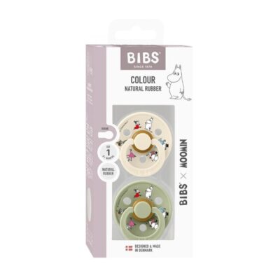 Bibs X Moomin Colour - 2-pak, Str. 1 (0-6 Mdr.), Rund - Latex,