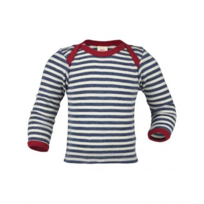 Bluse I 100% Uld 74/80 Blue Melange/nature