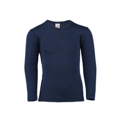 Bluse I Uld/silke 104 Navy-blue